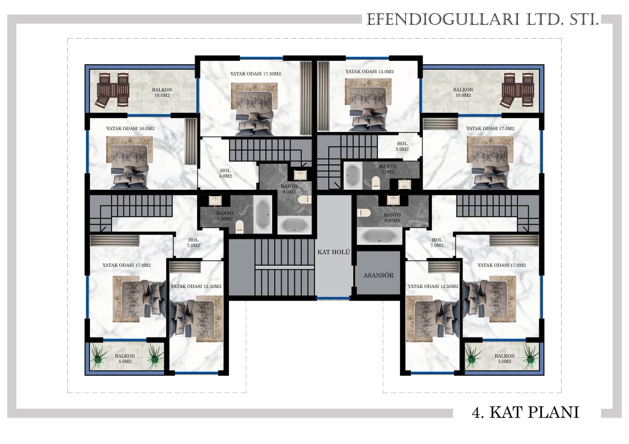 Квартира в Алании, Турция, 45 м² - фото 15