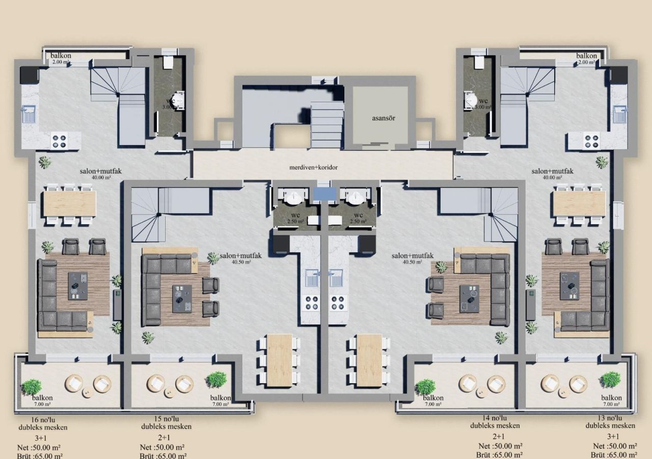 Квартира в Алании, Турция, 130 м² - фото 16