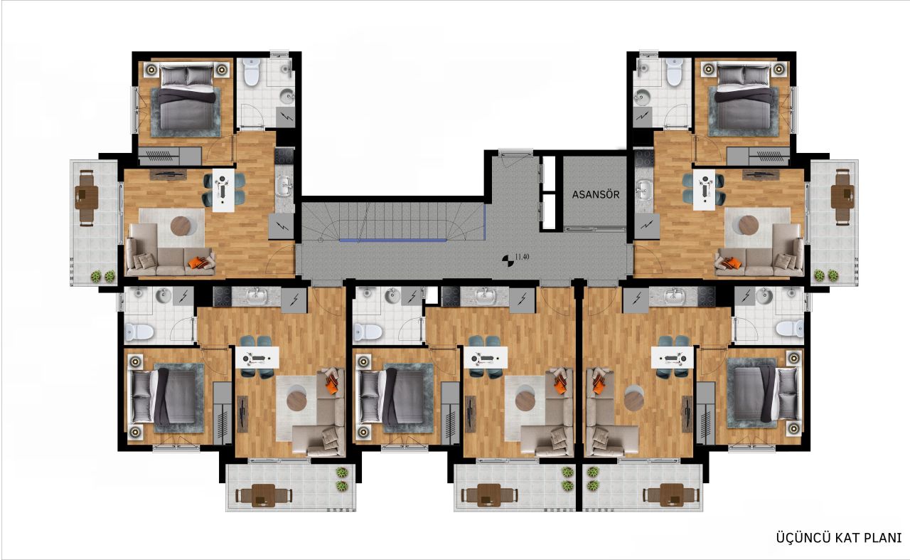 Квартира в Авсалларе, Турция, 50 м² - фото 17