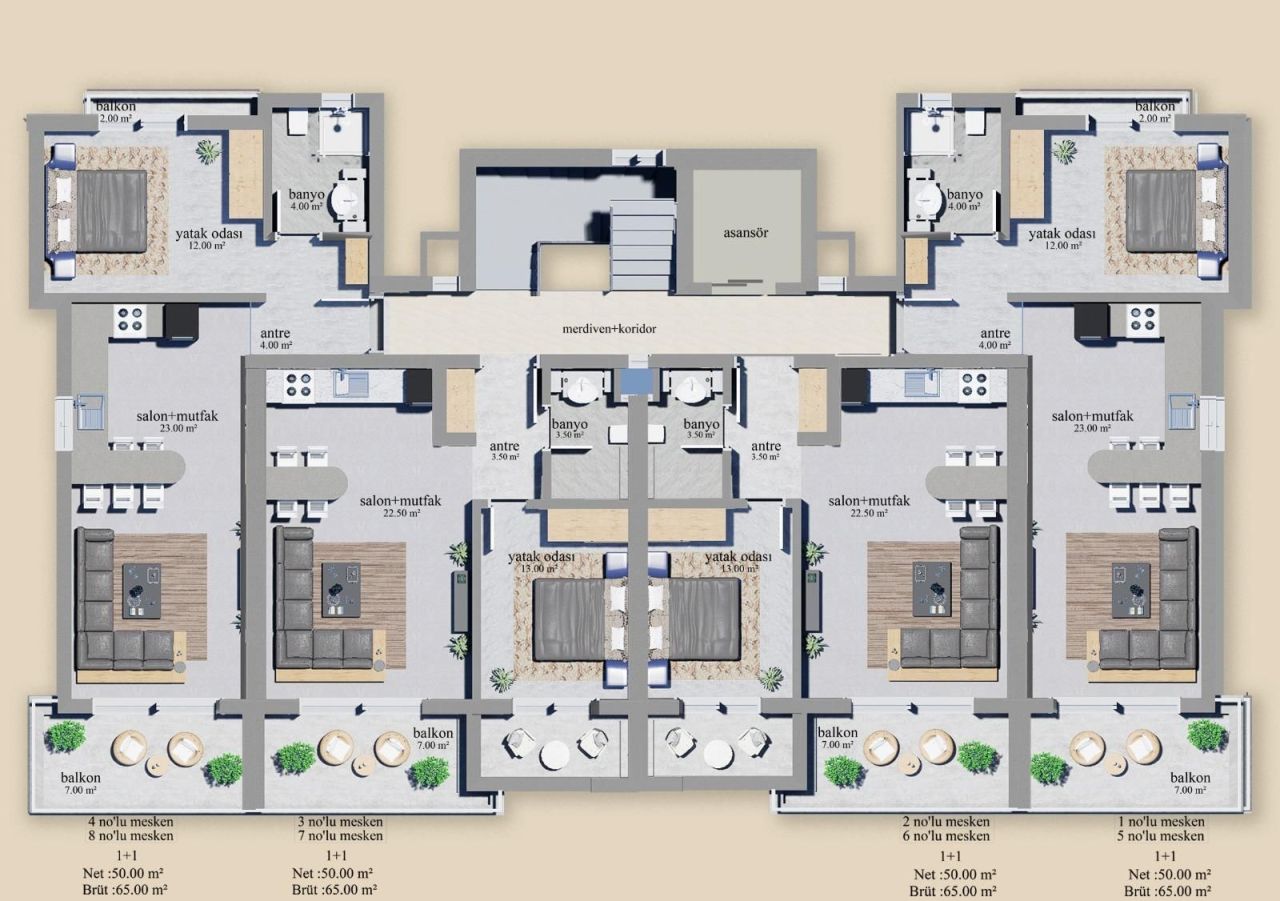 Пентхаус в Алании, Турция, 150 м² - фото 17