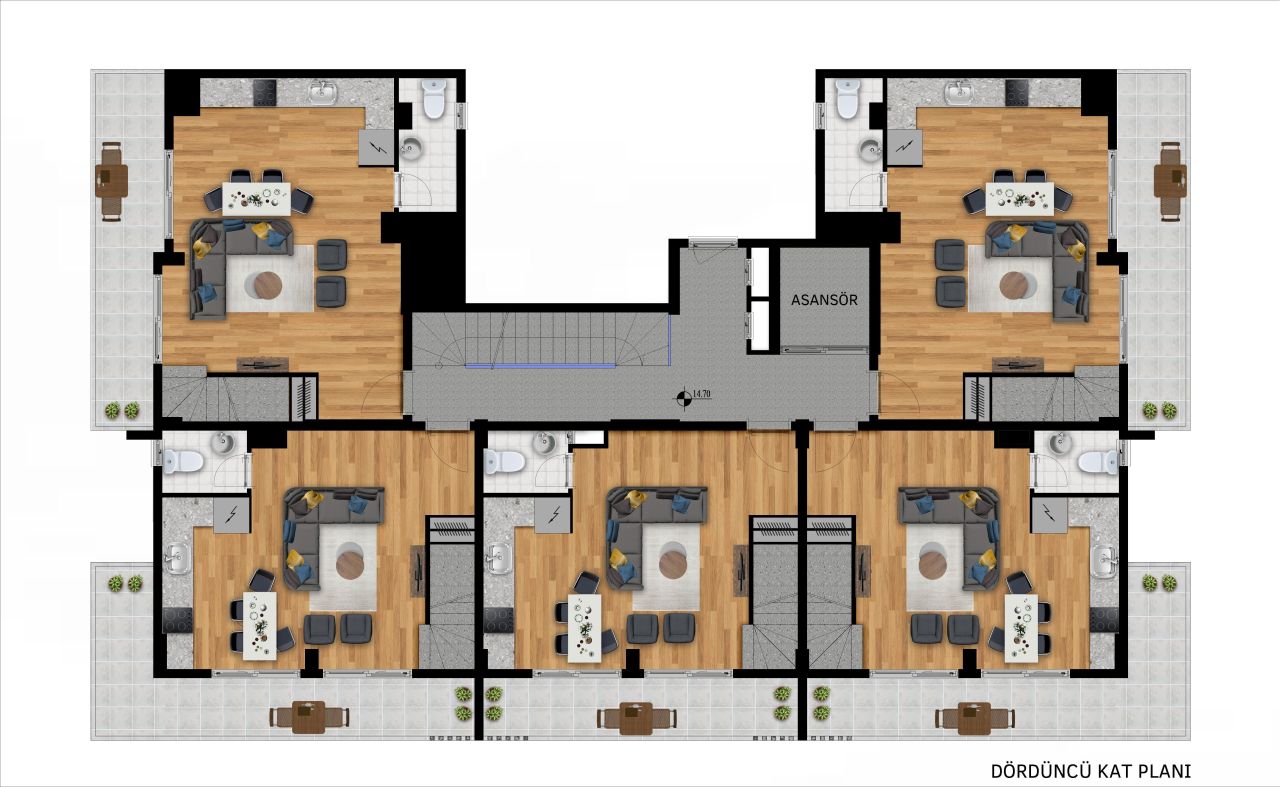 Квартира в Авсалларе, Турция, 50 м² - фото 19
