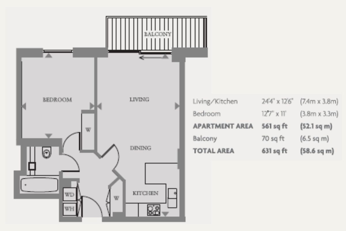 Квартира в Лондоне, Великобритания, 52 м² - фото 15