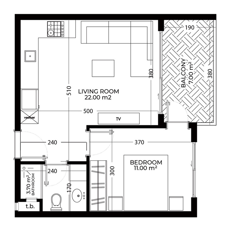 Апартаменты в Алании, Турция, 60 м² - фото 2