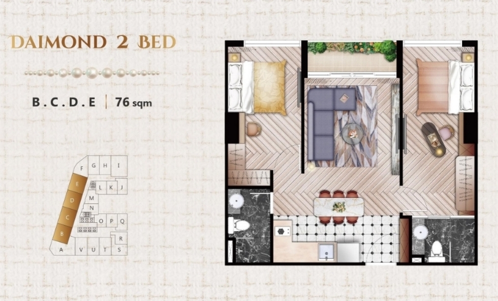 Апартаменты в Пномпене, Камбоджа, 76 м² - фото 9