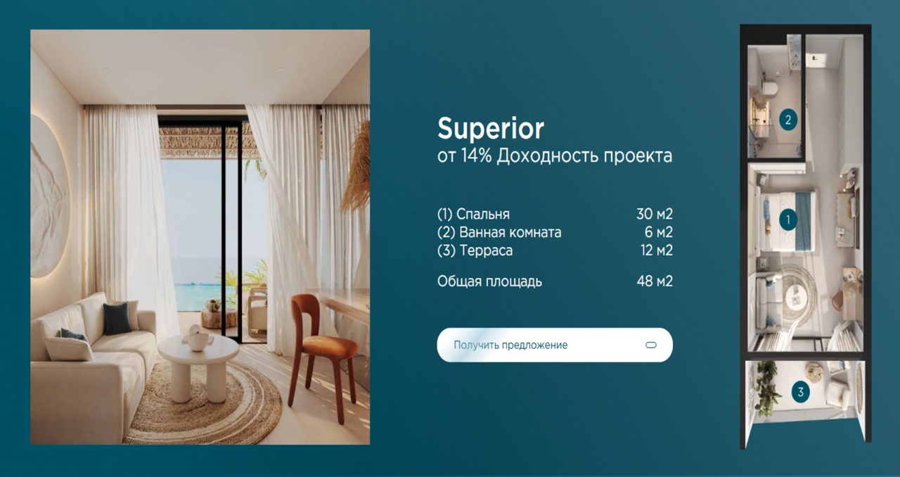 Апартаменты Мале, Мальдивы, 35 м² - фото 6