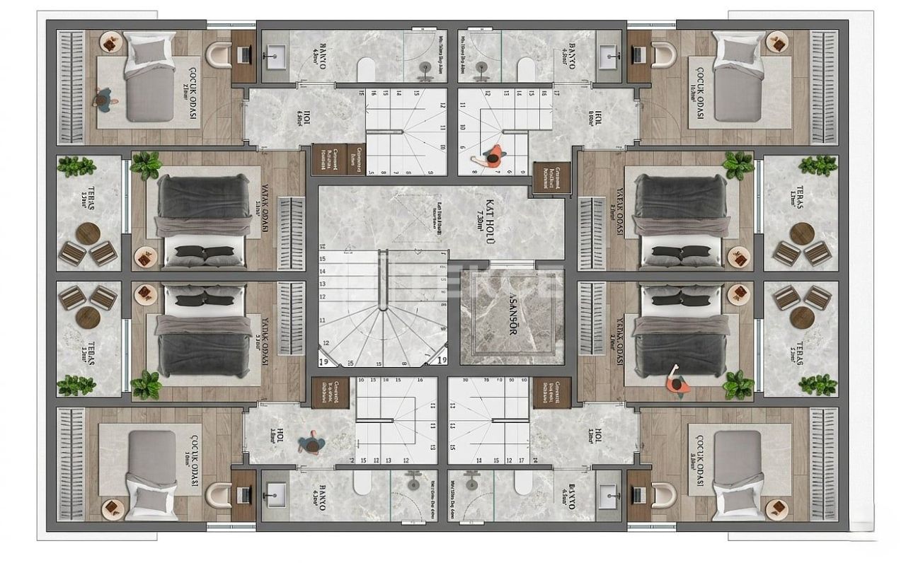 Апартаменты в Анталии, Турция, 93 м² - фото 15