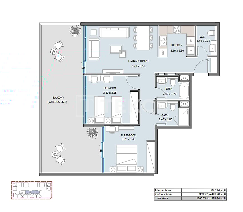 Апартаменты Масдар Сити, ОАЭ, 140 м² - фото 17