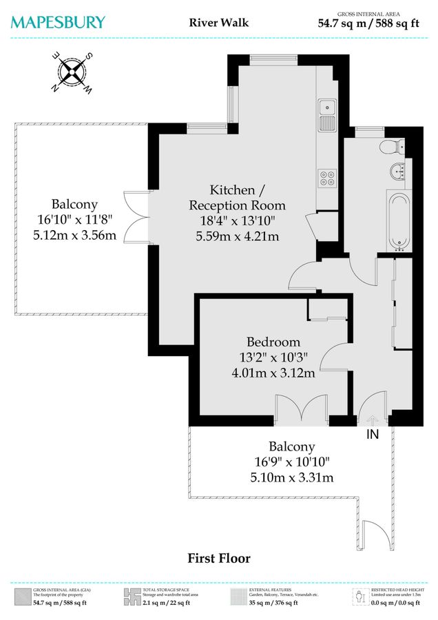 Квартира в Лондоне, Великобритания, 55 м² - фото 10