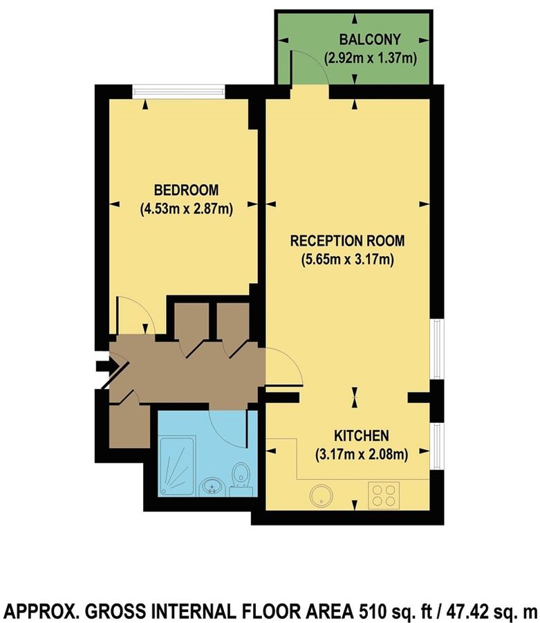 Квартира в Лондоне, Великобритания, 47 м² - фото 13