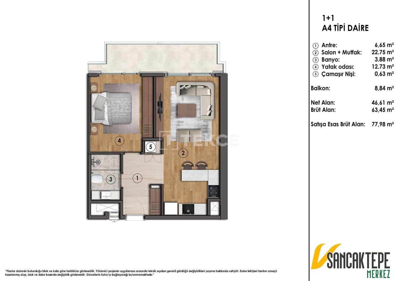Апартаменты в Стамбуле, Турция, 104 м² - фото 12