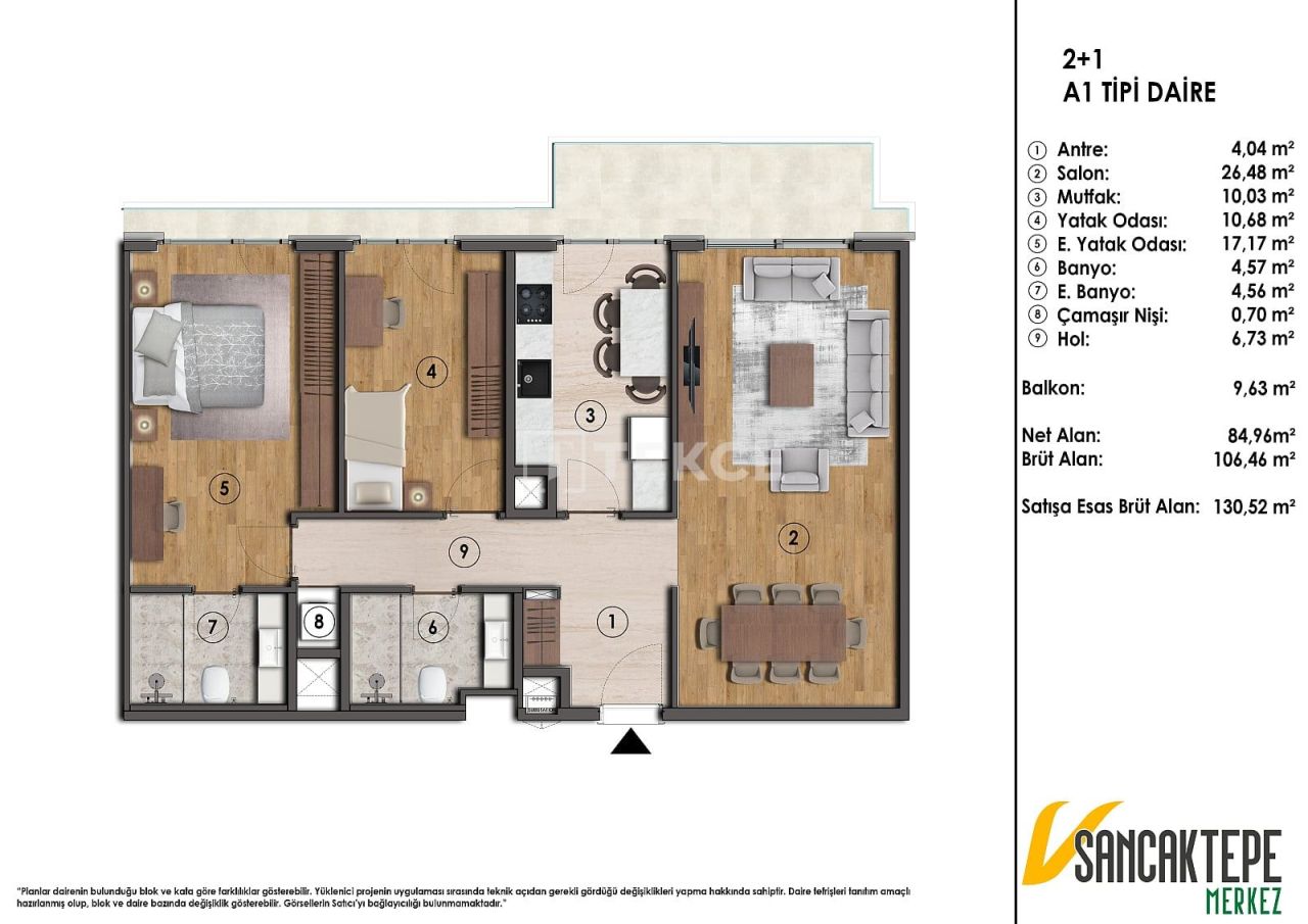 Апартаменты в Стамбуле, Турция, 104 м² - фото 13