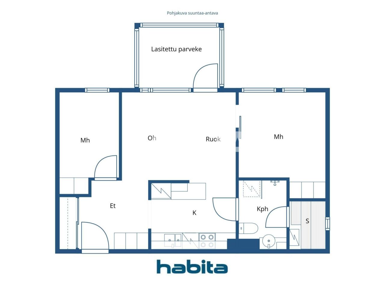 Апартаменты в Хельсинки, Финляндия, 54.5 м² - фото 2