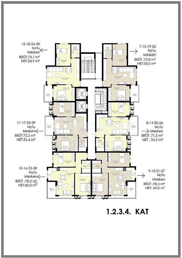Апартаменты в Алании, Турция, 73 м² - фото 18