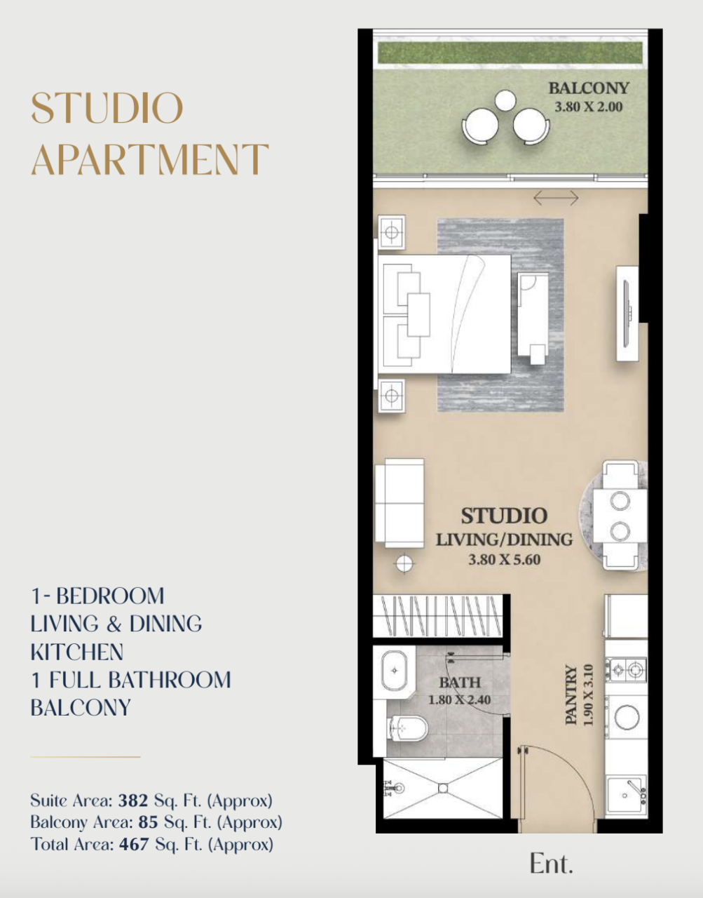 Квартира в Дубае, ОАЭ, 41 м² - фото 9