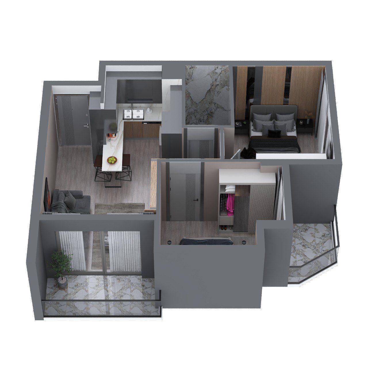 Квартира в Мерсине, Турция, 55 м² - фото 19