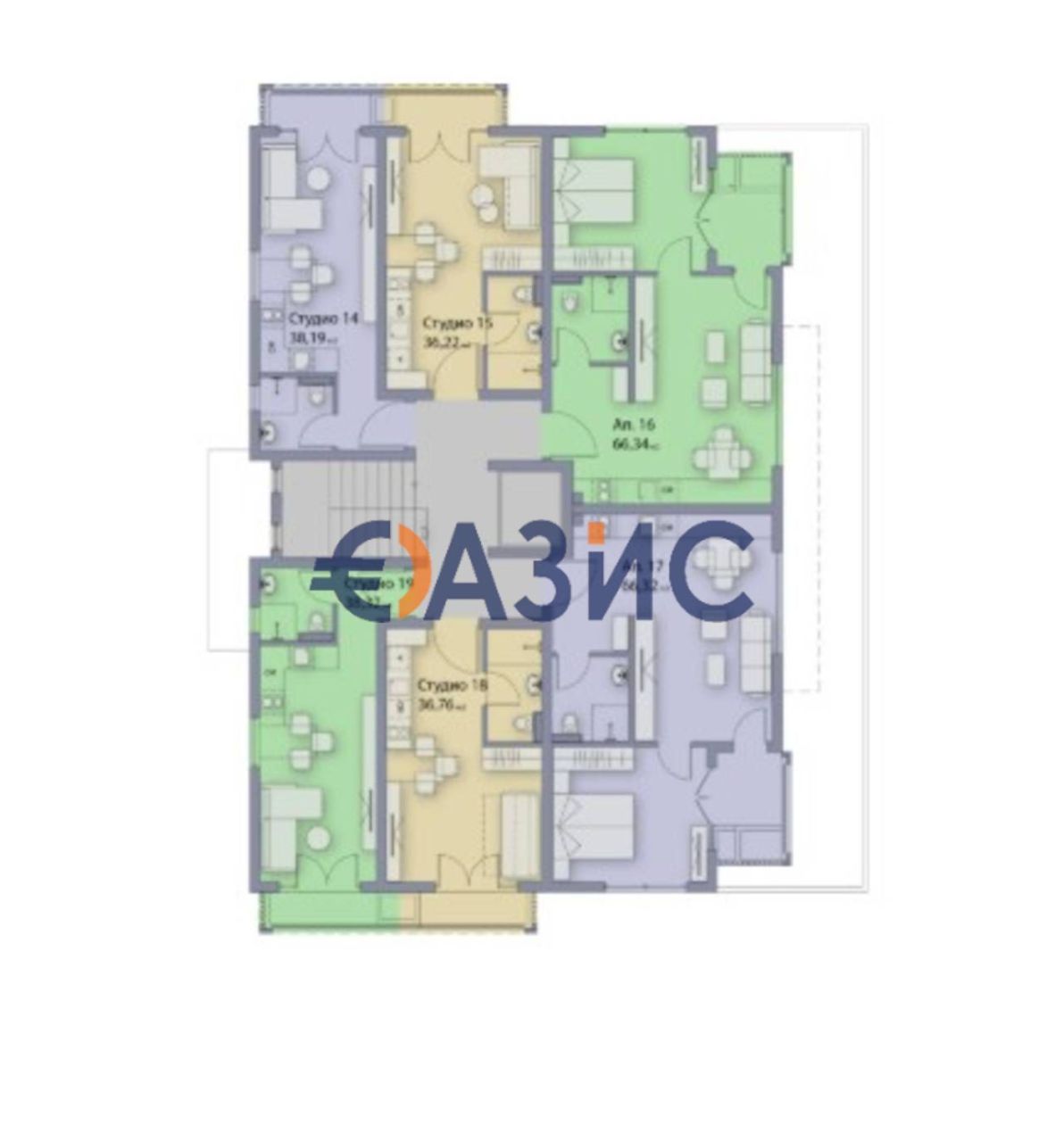 Апартаменты в Созополе, Болгария, 66.3 м² - фото 14