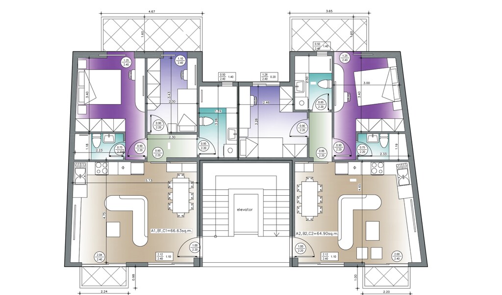 Квартира в Афинах, Греция, 66 м² - фото 14