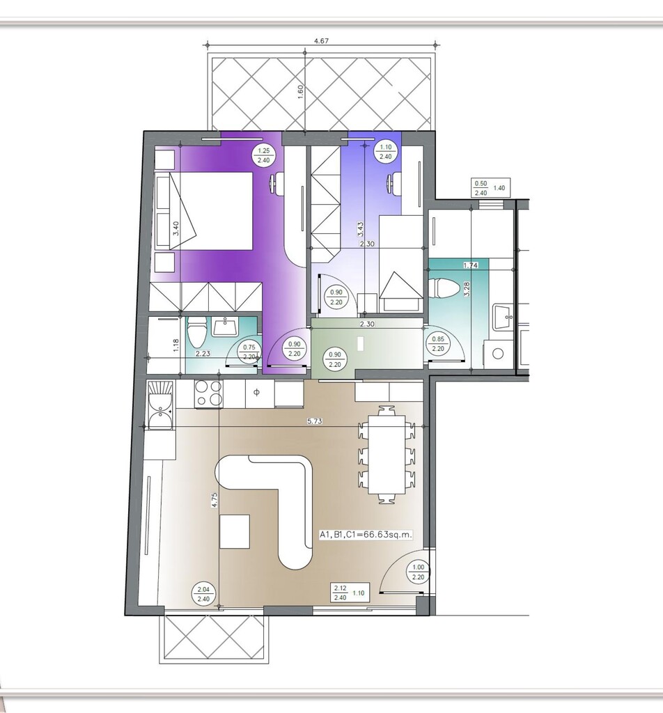 Квартира в Афинах, Греция, 66 м² - фото 15