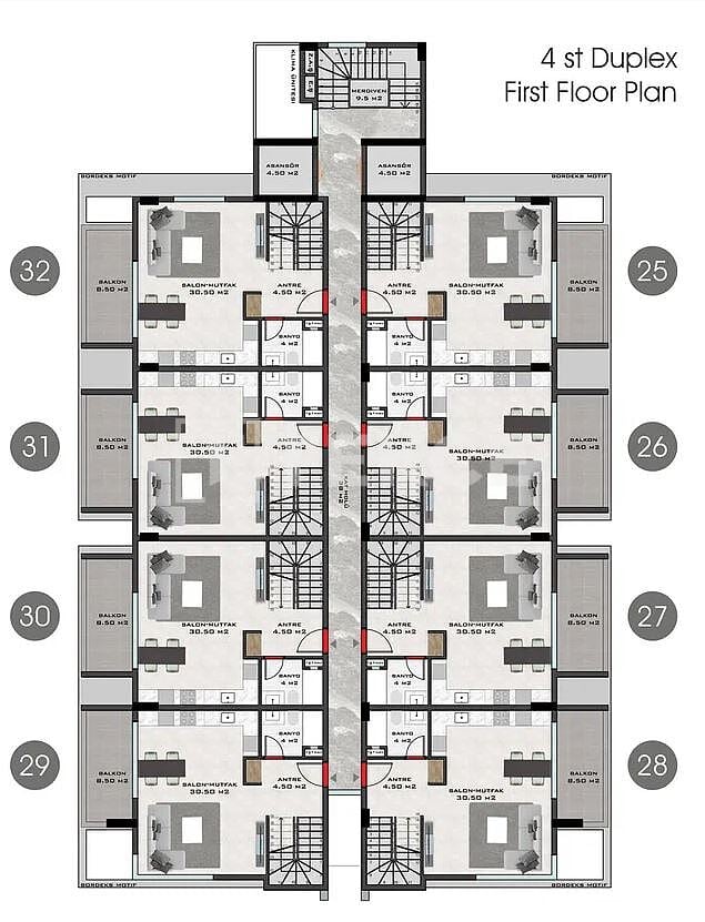 Апартаменты в Алании, Турция, 57 м² - фото 17