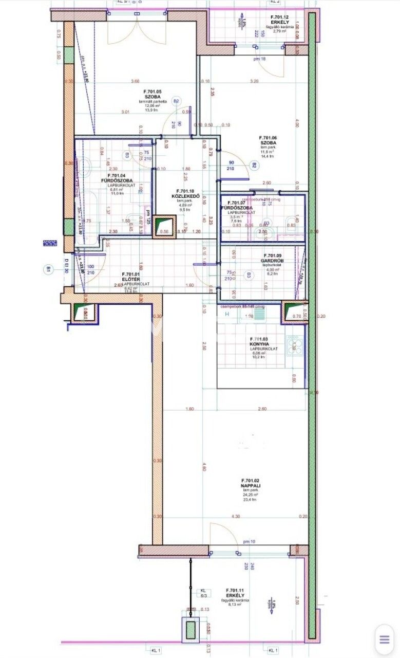 Апартаменты в Будапеште, Венгрия, 90 м² - фото 2
