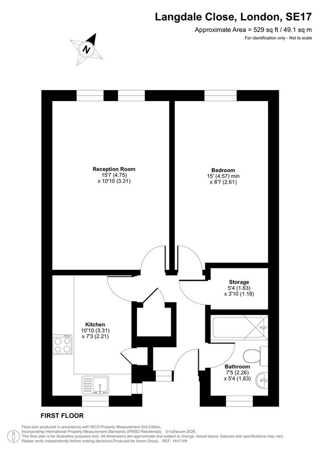 Квартира в Лондоне, Великобритания, 49 м² - фото 13