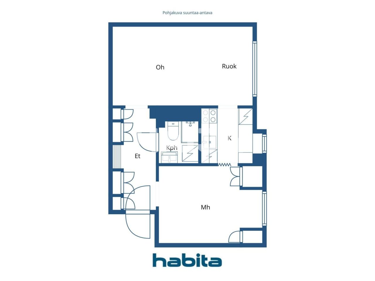 Апартаменты в Хельсинки, Финляндия, 45 м² - фото 2