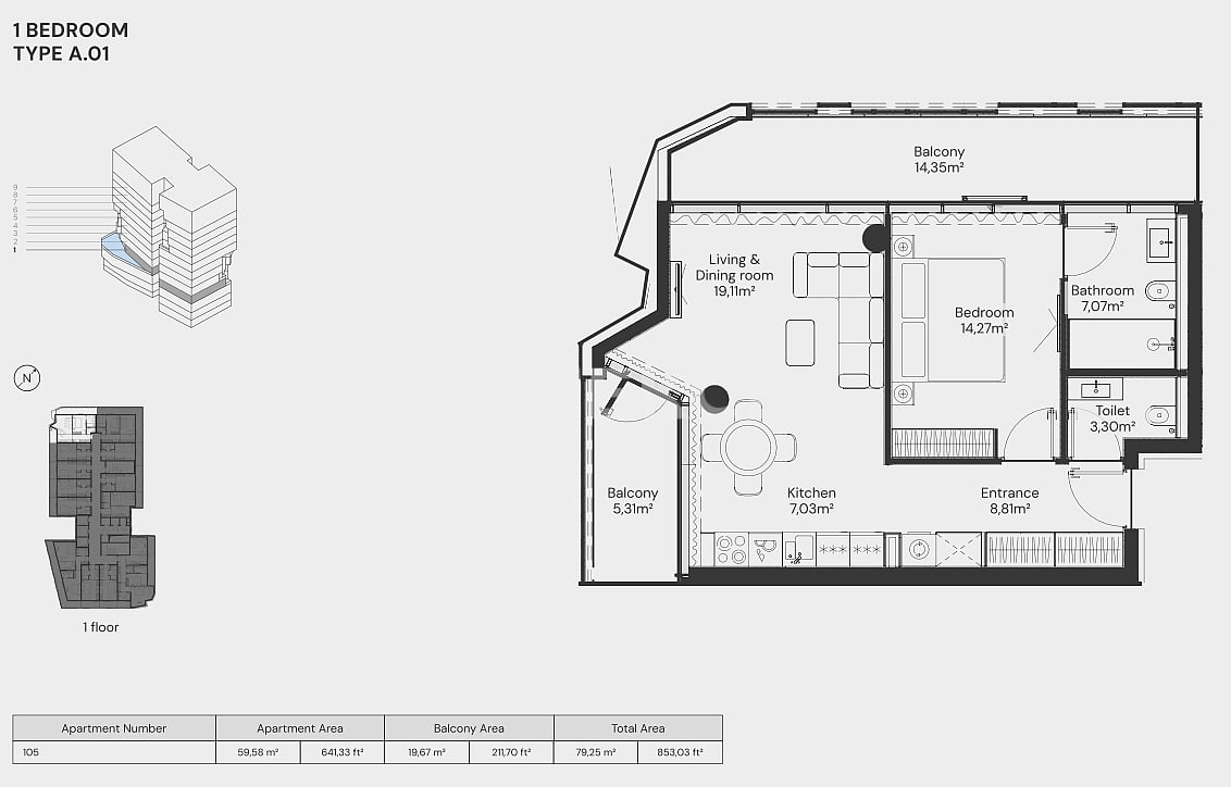 Апартаменты Джебель-Али Вилладж, ОАЭ, 74 м² - фото 19