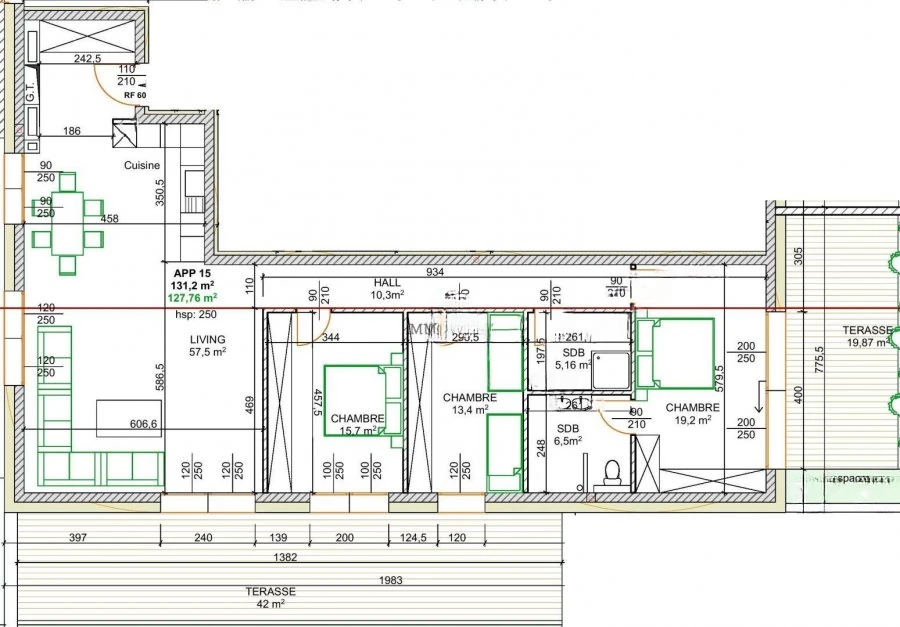 Квартира в Дикирхе, Люксембург, 131 м² - фото 3