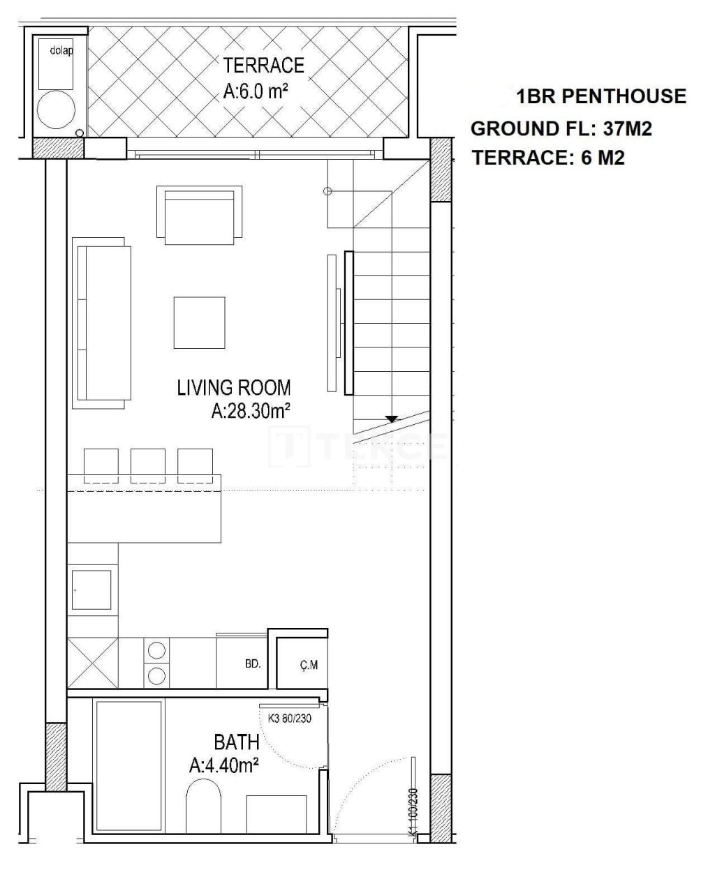 Апартаменты в Газимагусе, Кипр, 60 м² - фото 15