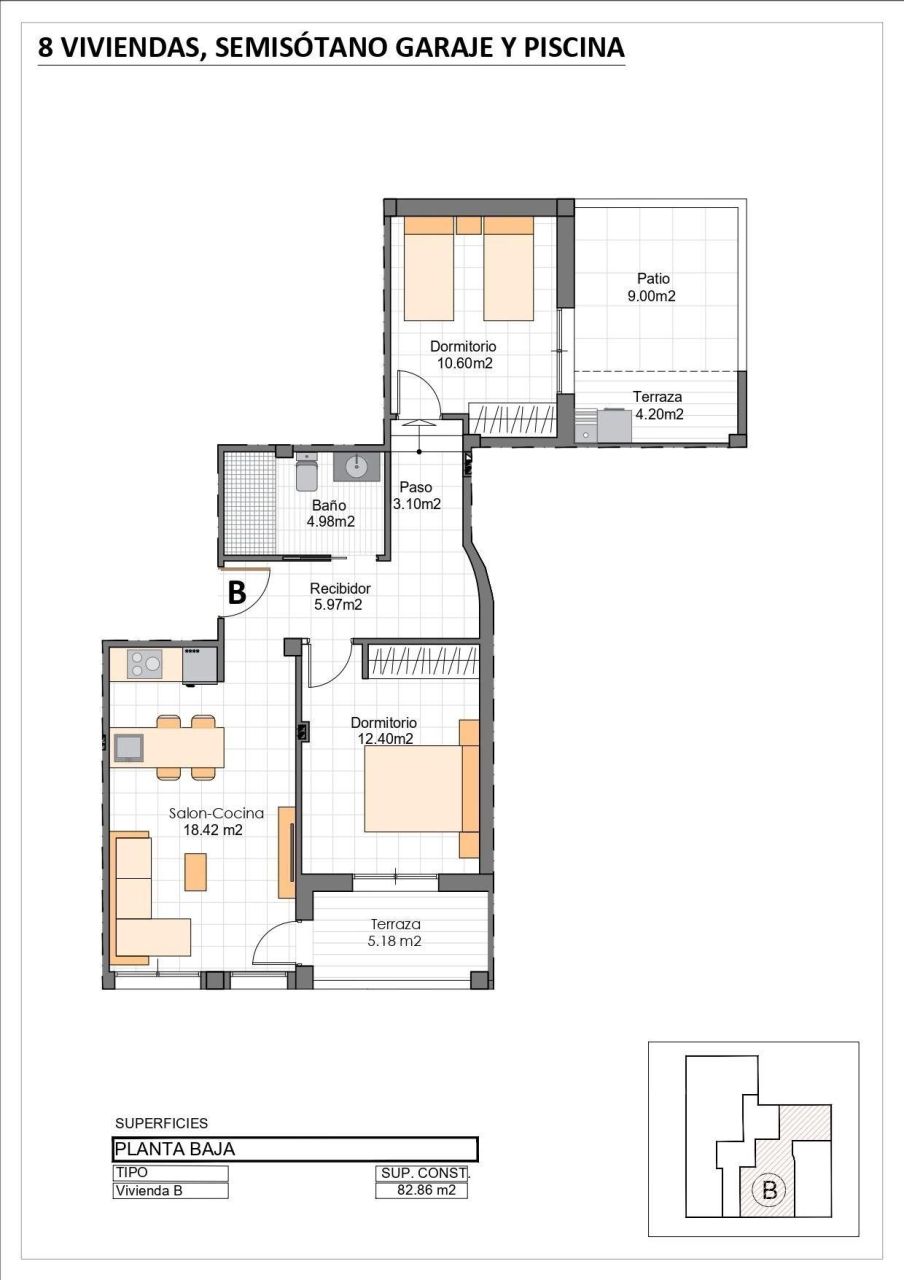 Апартаменты в Сан-Педро-дель-Пинатаре, Испания, 82 м² - фото 8
