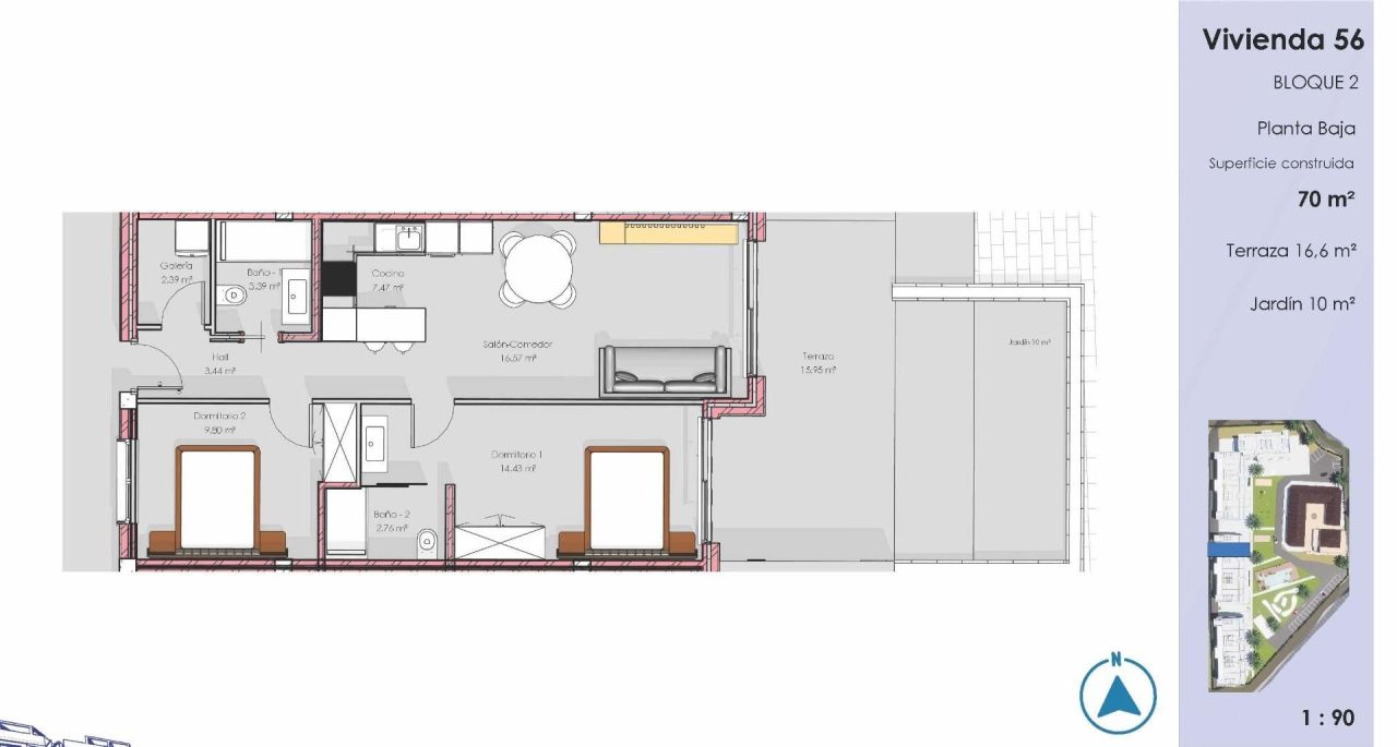 Апартаменты в Гуардамар-дель-Сегура, Испания, 65 м² - фото 8