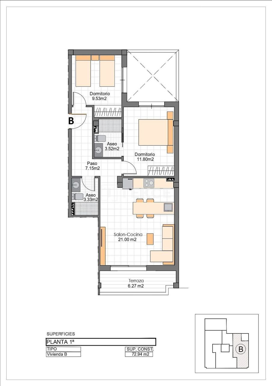 Апартаменты в Сан-Педро-дель-Пинатаре, Испания, 71 м² - фото 12