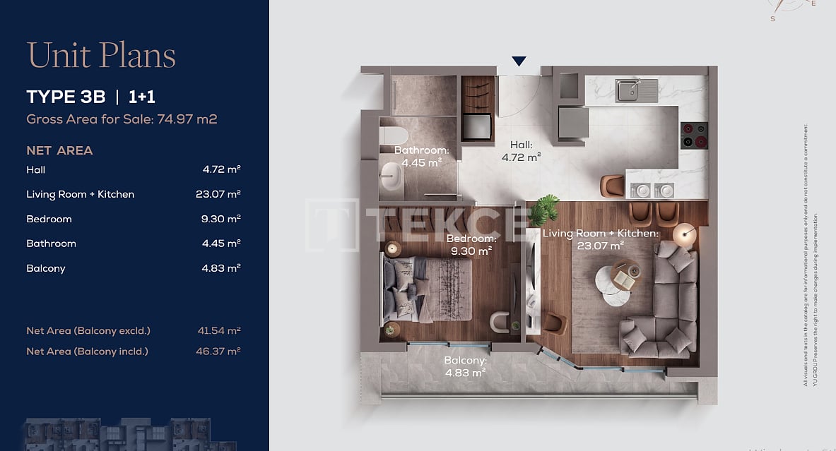 Апартаменты в Стамбуле, Турция, 66 м² - фото 16