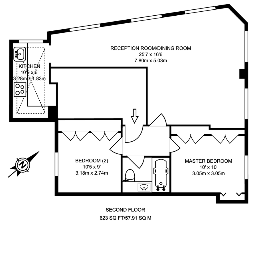 Квартира в Лондоне, Великобритания, 58 м² - фото 10