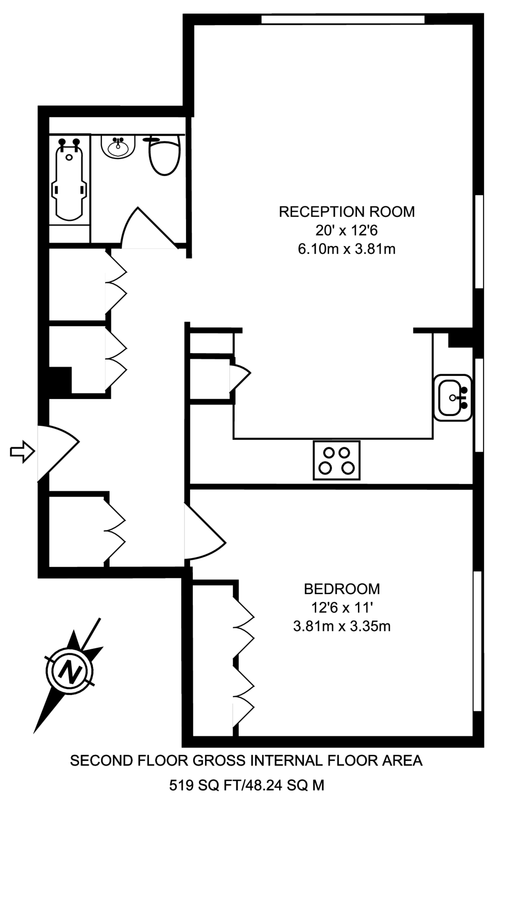 Квартира в Лондоне, Великобритания, 48 м² - фото 14