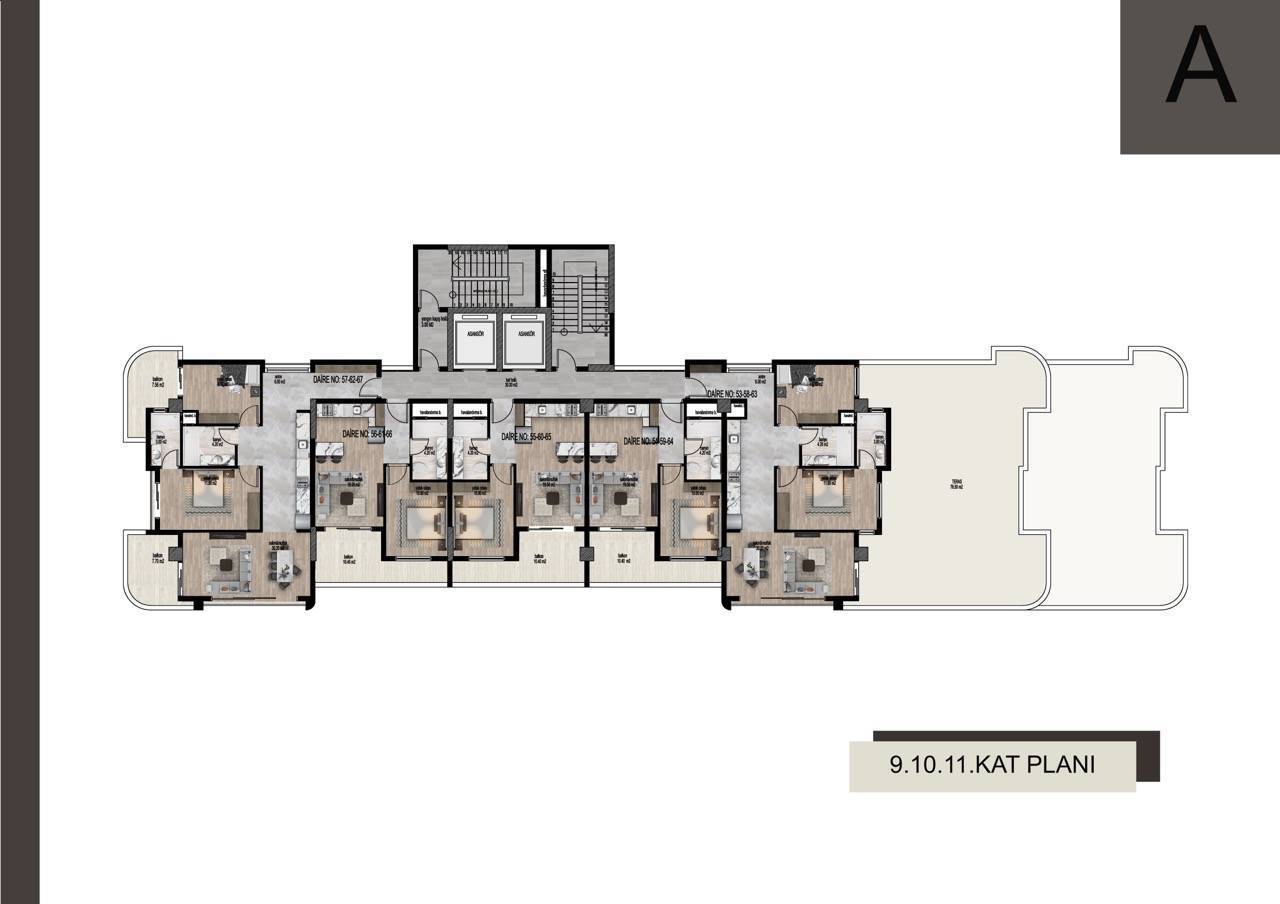 Квартира в Мерсине, Турция, 65 м² - фото 14