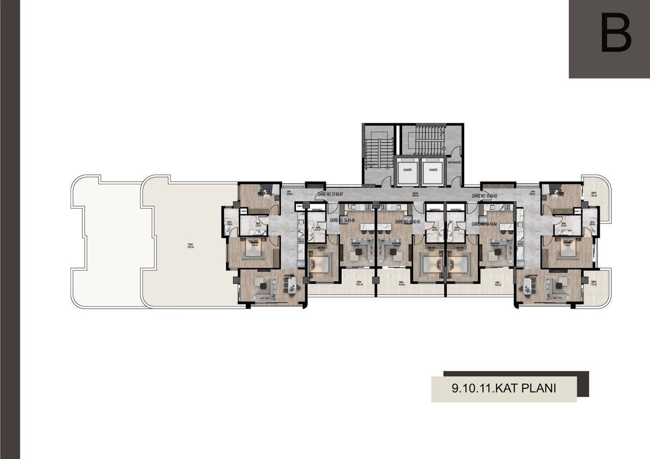Квартира в Мерсине, Турция, 65 м² - фото 19