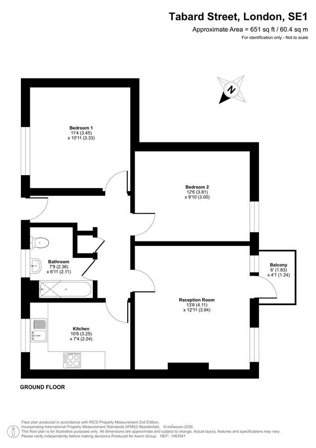 Квартира в Лондоне, Великобритания, 60 м² - фото 13
