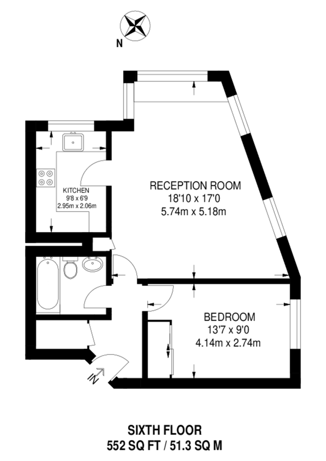 Квартира в Лондоне, Великобритания, 51 м² - фото 13