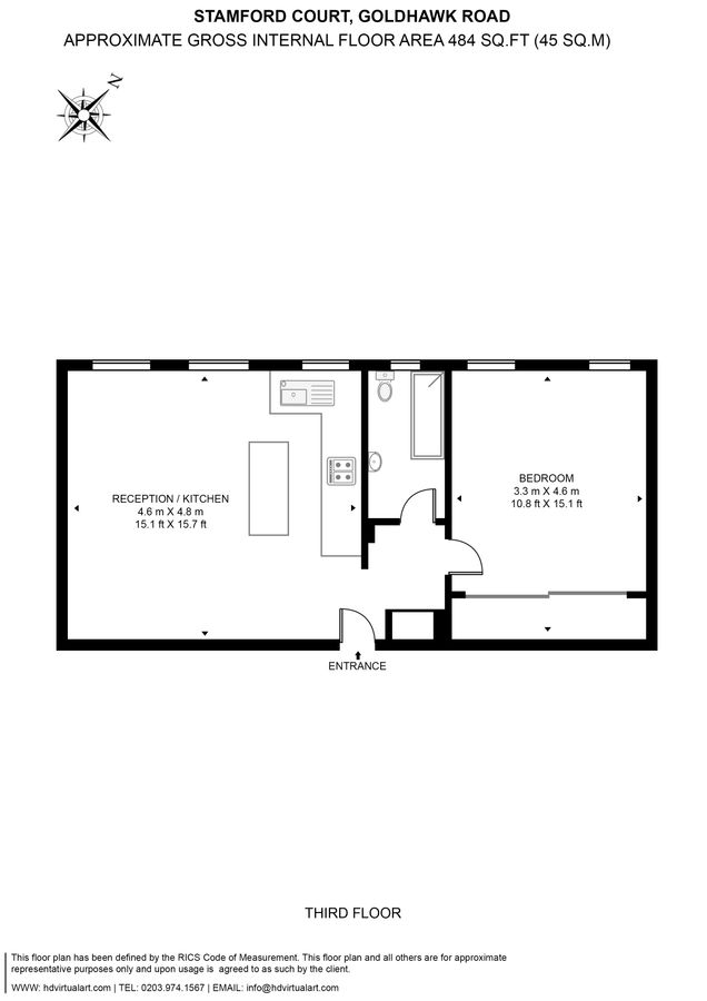 Квартира в Лондоне, Великобритания, 45 м² - фото 10