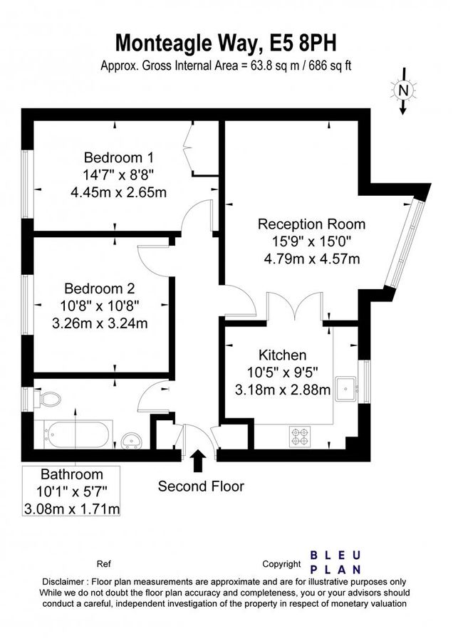 Квартира в Лондоне, Великобритания, 64 м² - фото 13