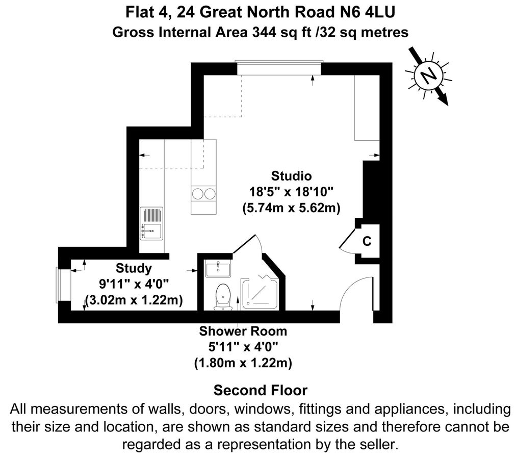 Квартира в Лондоне, Великобритания, 32 м² - фото 19
