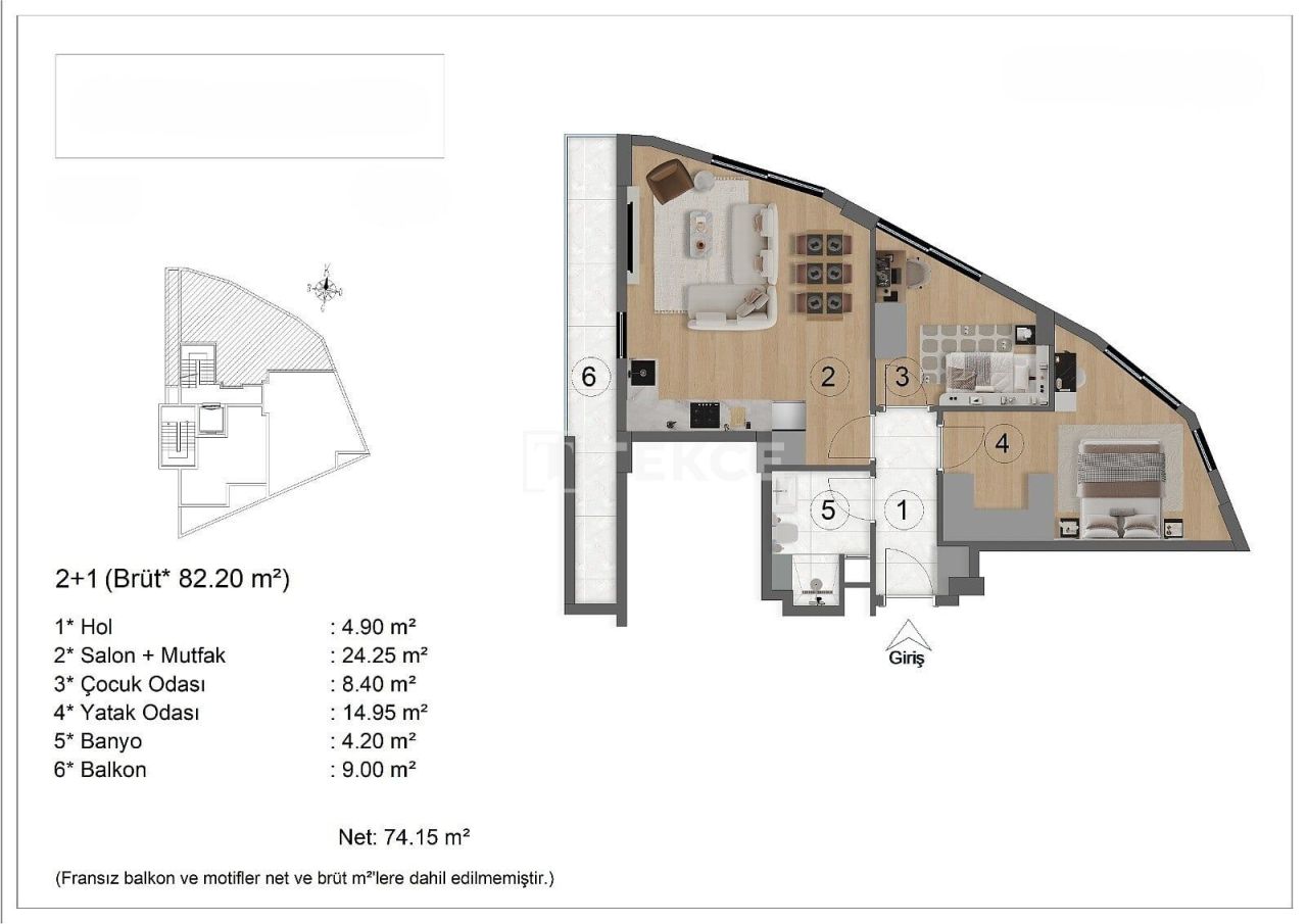 Апартаменты в Анталии, Турция, 78 м² - фото 19