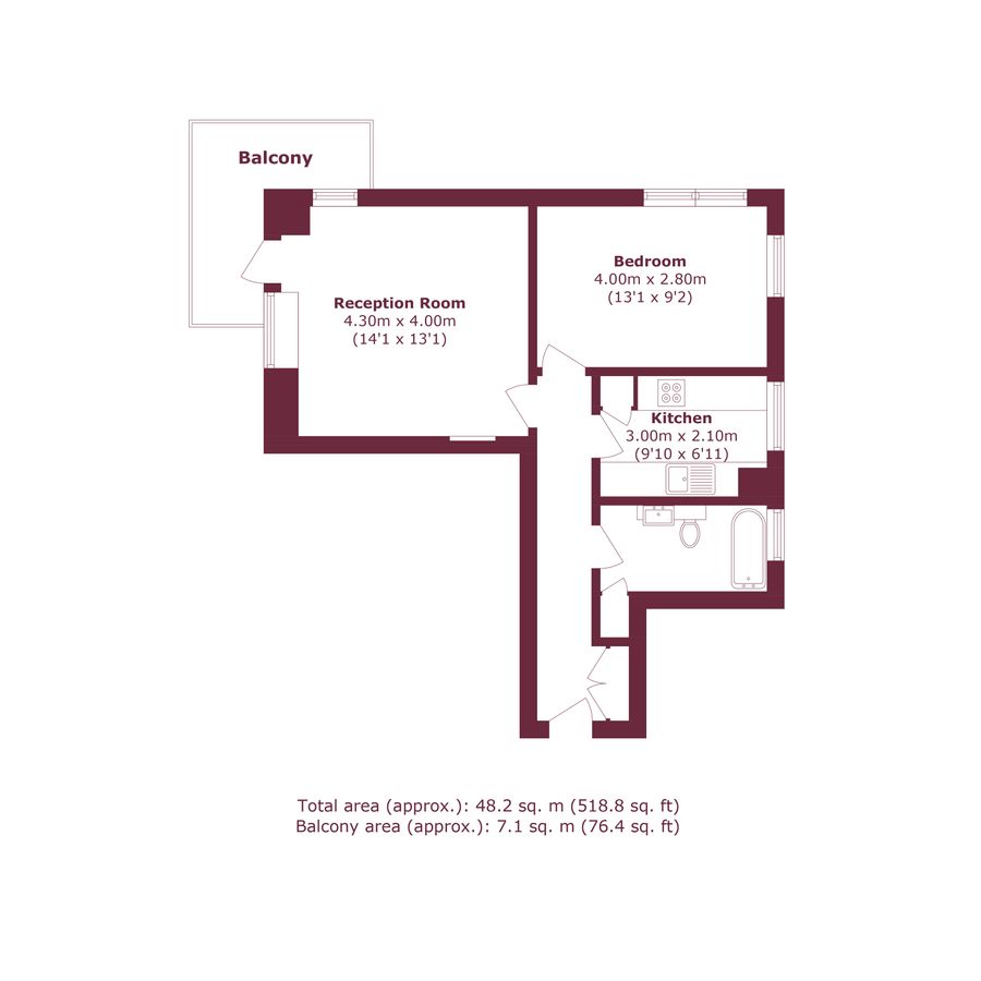 Квартира в Лондоне, Великобритания, 48 м² - фото 10