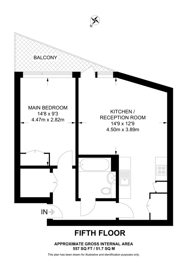 Квартира в Лондоне, Великобритания, 52 м² - фото 14