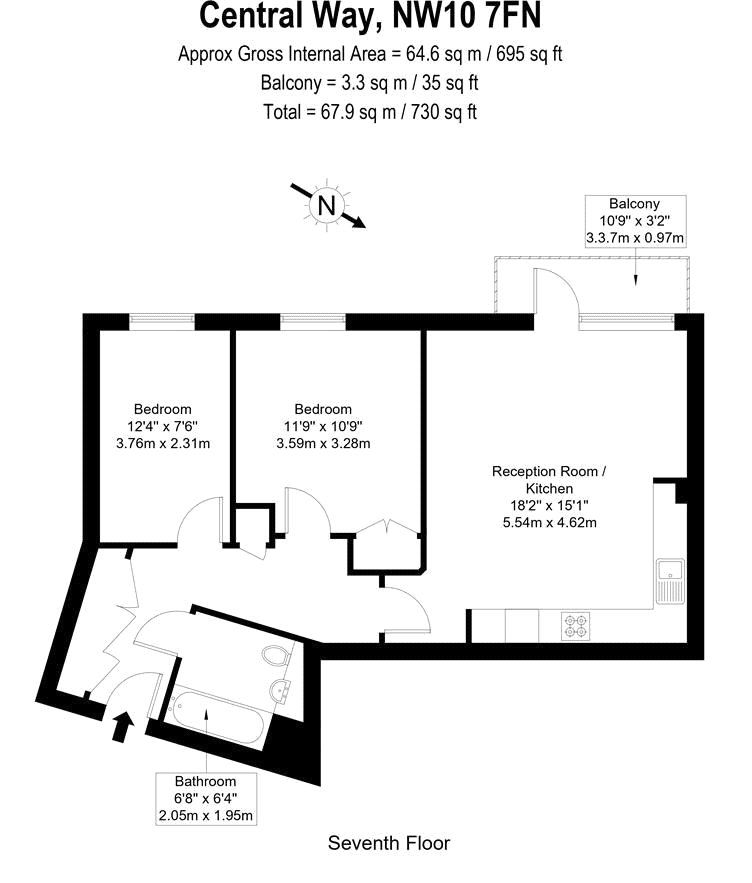 Квартира в Лондоне, Великобритания, 68 м² - фото 15