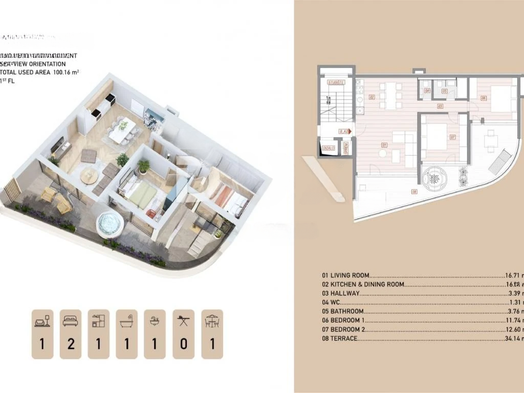 Квартира в Опатии, Хорватия, 100 м² - фото 3