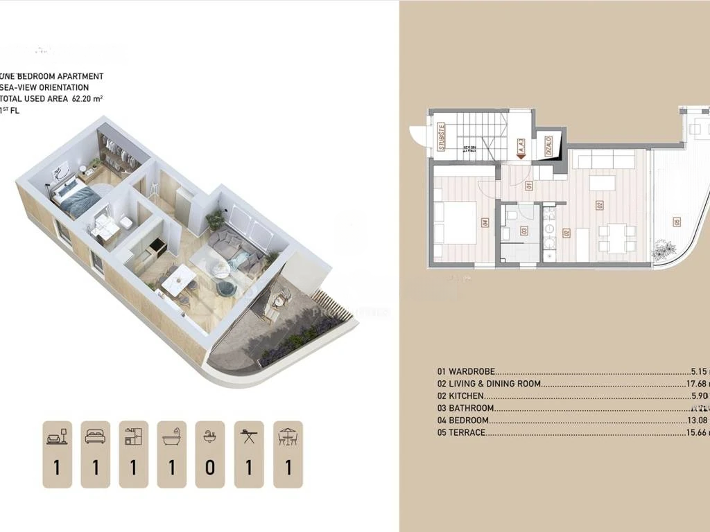 Квартира в Опатии, Хорватия, 62 м² - фото 4