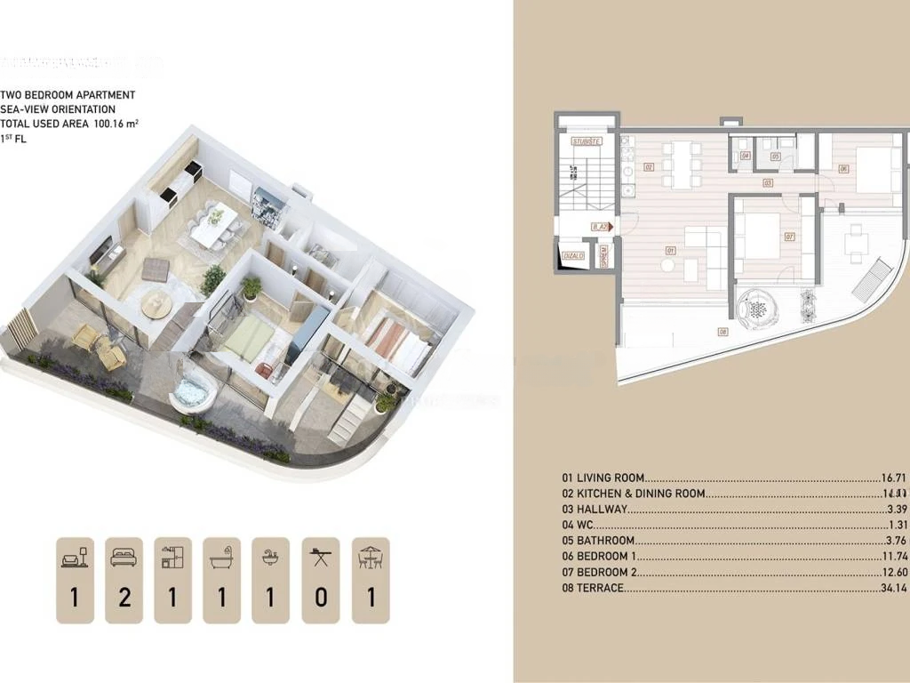 Квартира в Опатии, Хорватия, 100 м² - фото 9