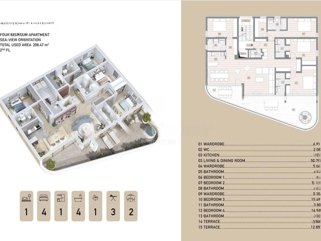 Квартира в Опатии, Хорватия, 208 м² - фото 9